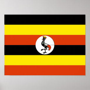 Afrika: Ugandas Flagga. Poster