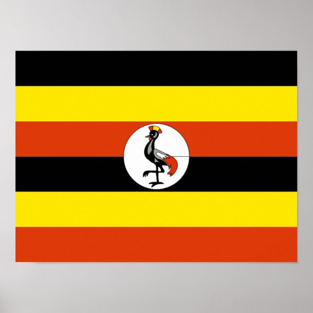 Afrika: Ugandas Flagga. Poster (Framsidan)