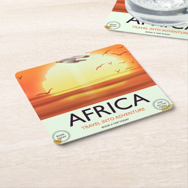 Afrika Underlägg Papper Kvadrat (Vinklad)
