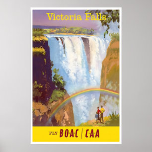 Afrika Väggkonst Victoria Falls Resa Affisch
