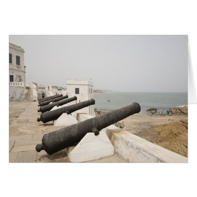 Afrika, Västafrika, Ghana, Elmina. Kanoner vaktar Hälsningskort (Framsidan Horizontal)