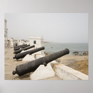 Afrika, Väster Afrika, Ghana, Elmina. Canons gaurd Poster