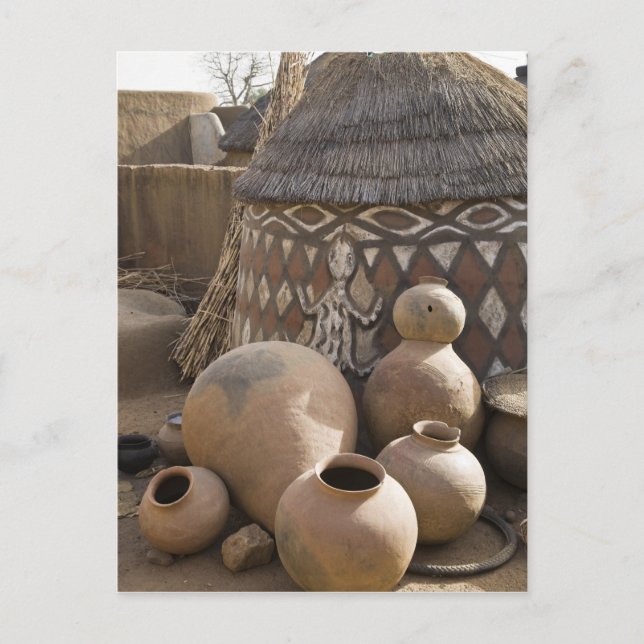 Afrika, Väster Afrika, Ghana, Sirigu. Handgjorda Vykort (Framsida)