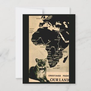 Afrika Vintage Kart Postkort Vykort