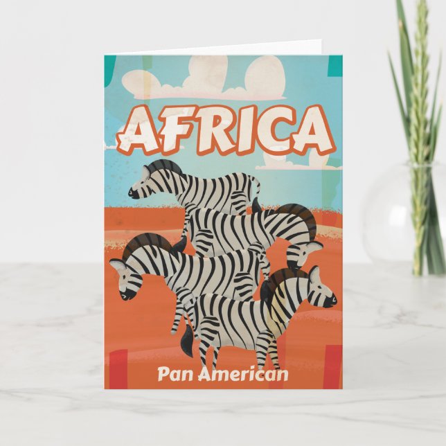 Afrika Vintage Resaaffisch Helgkort (Framsida)