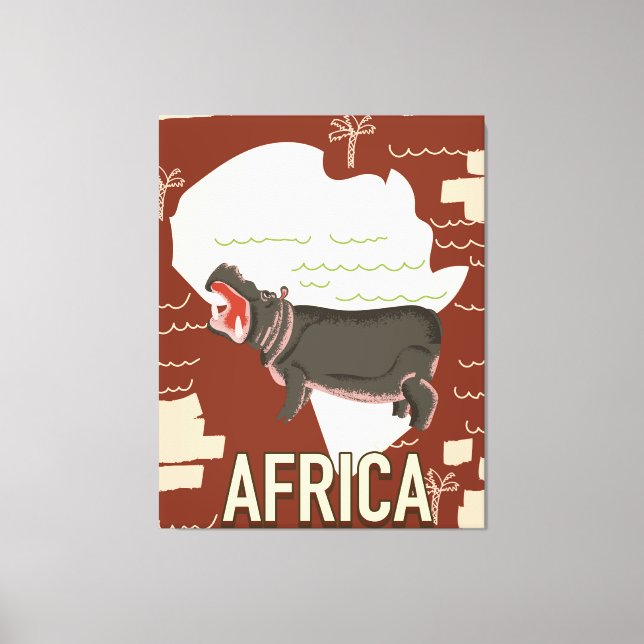 Afrika vintage reseaffisch. canvastryck (Framsida)