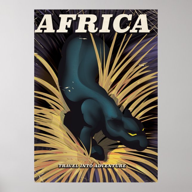 Afrika vintage resemålningstryck poster (Framsidan)