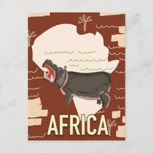 Afrika vintage resor poster. vykort