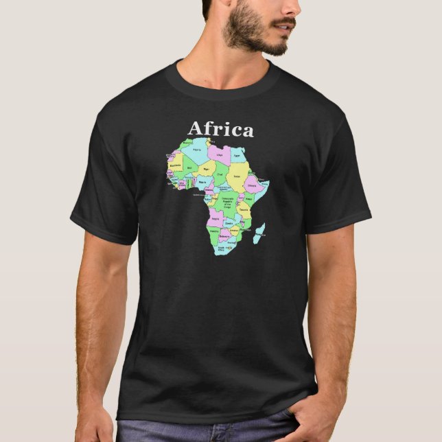 Afrika - (vittext för mörka objekt) tee shirt (Framsida)