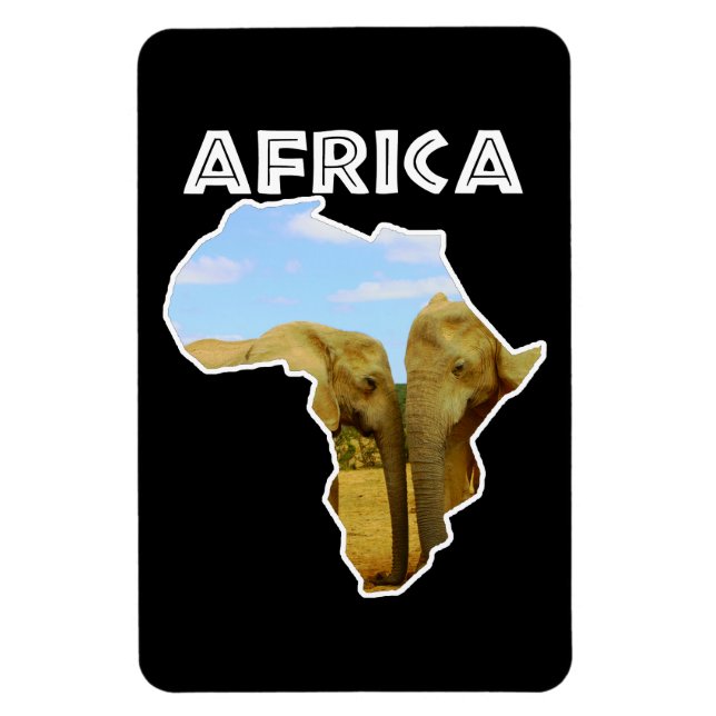 Afrika Wildlife Continent Blå himmel Elephant Magnet (Vertikal)