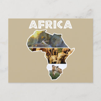 Afrika Wildlife Continent Collage Helg Vykort