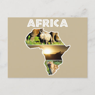 Afrika Wildlife Continent Collage Helg Vykort