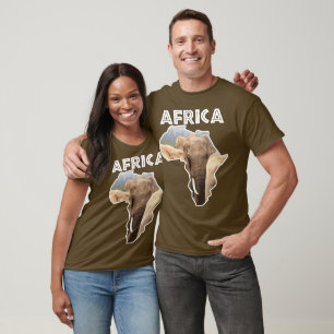 Afrika Wildlife Karta Elephant Family T Shirt