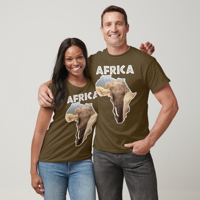 Afrika Wildlife Karta Elephant Family T Shirt (Unisex)