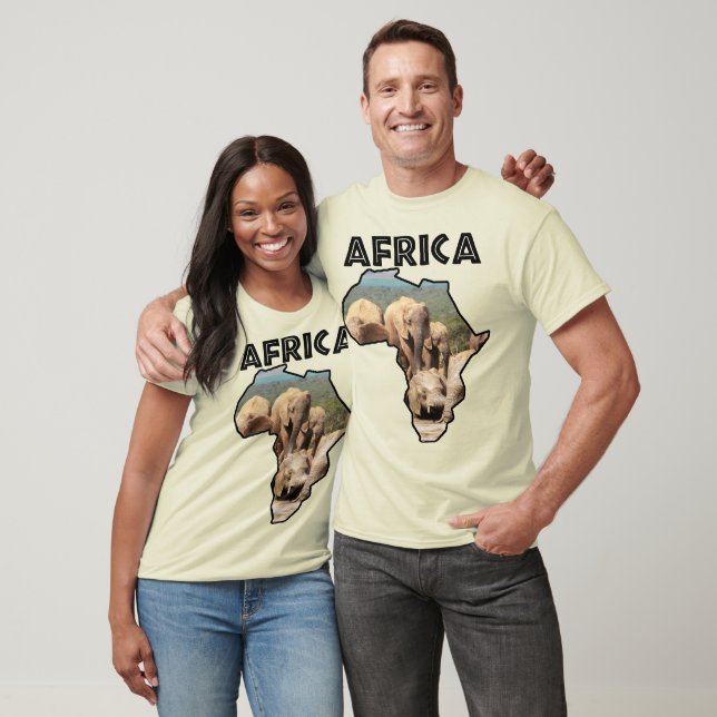 Afrika Wildlife Karta Elephant Simma T-Shirt (Unisex)