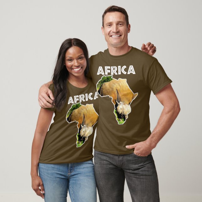 Afrika Wildlife Karta Rhino Calf T Shirt (Unisex)