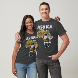 Afrika Wildlife Karta Trio Shirt T Shirt