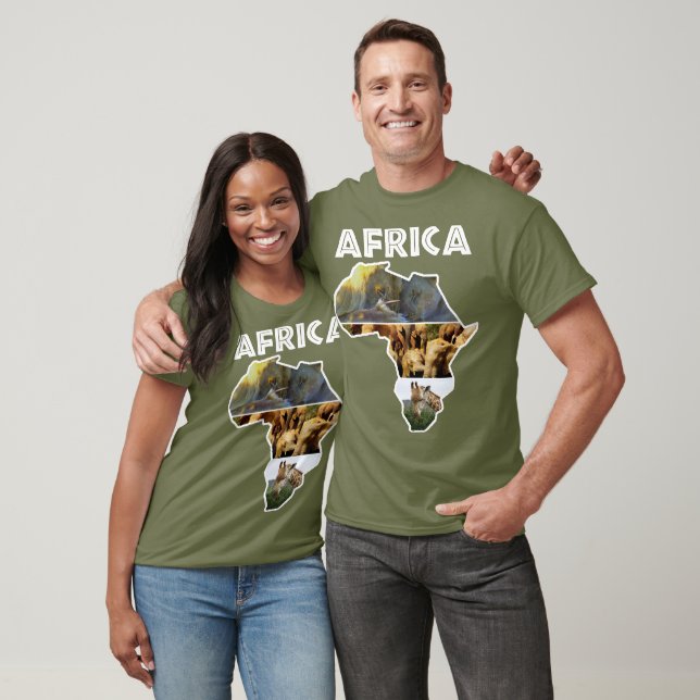 Afrika Wildlife Karta Trio T-Shirt (Unisex)