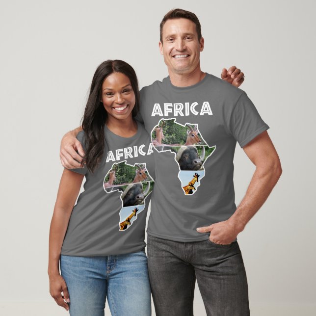 Afrika Wildlife Karta Trio T Shirt (Unisex)