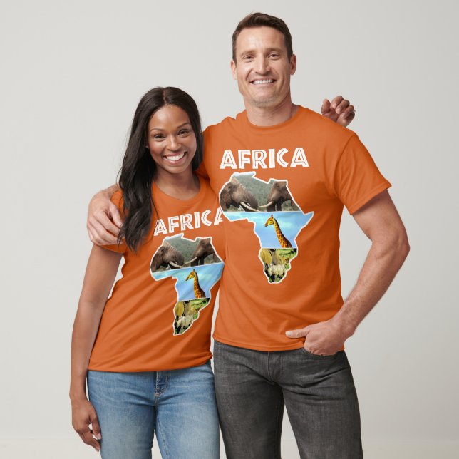 Afrika Wildlife Karta Trio T Shirt (Unisex)
