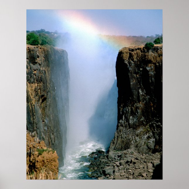 Afrika, Zambia, Victoria Falls nationalpark. Poster (Framsidan)