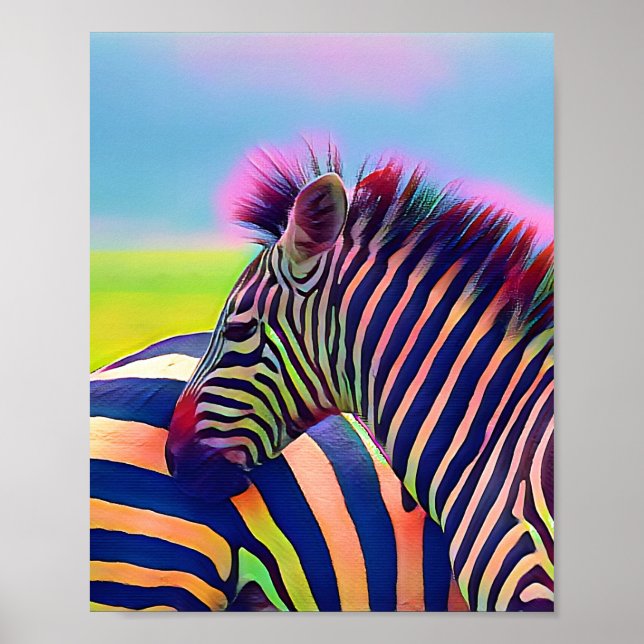 Afrika zebra svart vitt poster (Framsidan)