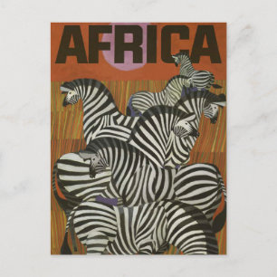 Afrika Zebra Vintage resor vykort