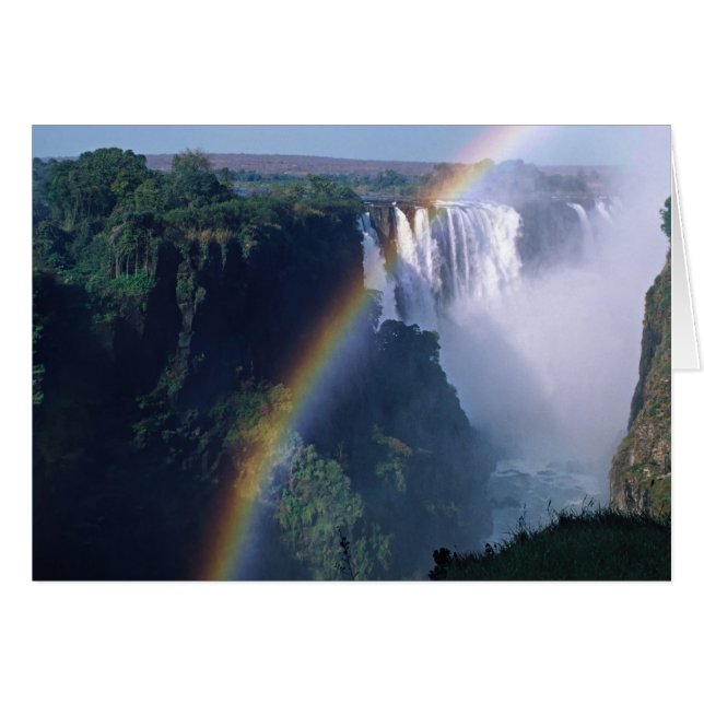 Afrika, Zimbabwe. Victoria Falls Hälsningskort (Framsidan Horizontal)