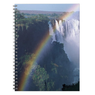 Afrika, Zimbabwe. Victoriafallen Anteckningsbok Med Spiral