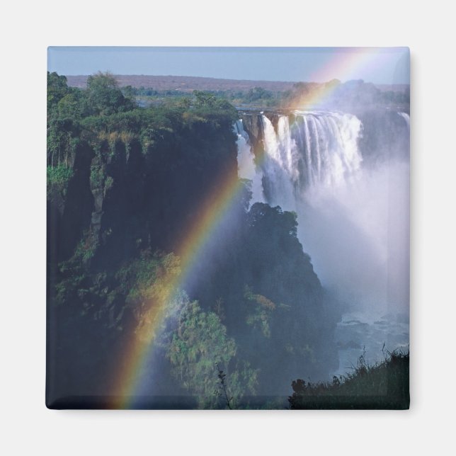 Afrika, Zimbabwe. Victoriafallen Magnet (Framsidan)