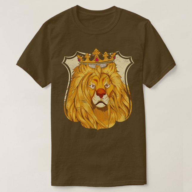 Afrika Zoo Animal Krona Lejon T Shirt (Design framsida)