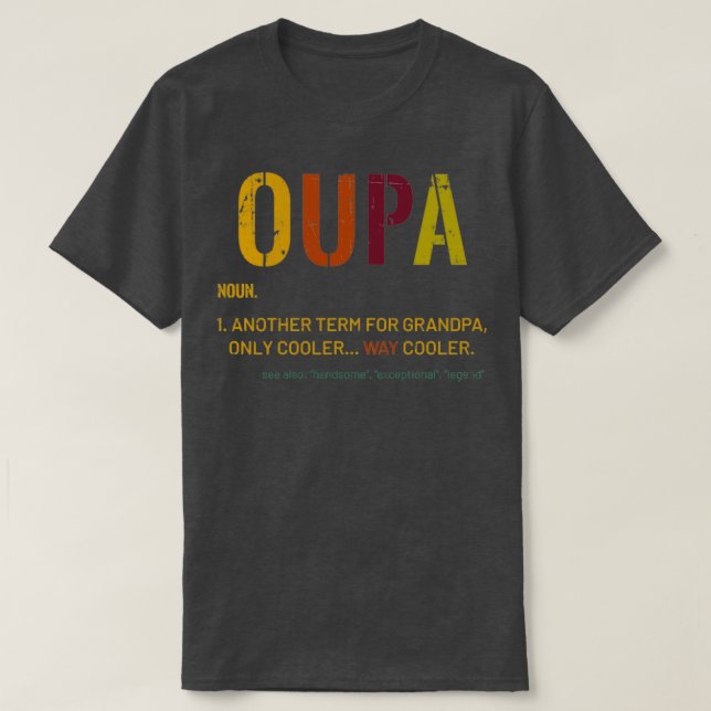 Afrikaans Grandpa Oupa Funny Definition Coola Retr T Shirt (Design framsida)