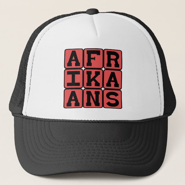Afrikaans, Språk från Sydafrika Truckerkeps (Framsida)