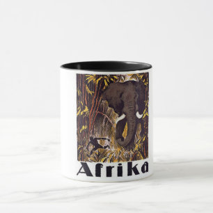 Afrikaelefantvintage affisch mugg