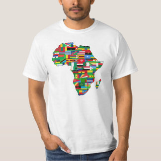 Afrikaflaggorkontinenten drar upp konturernaa av t-shirt