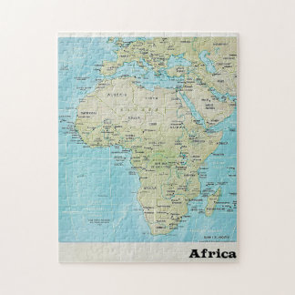 Afrikageografikarta: Ett pussel