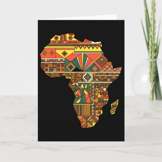 Afrikakarta Kente Juneteenth afroamerikansk svart Kort (Framsida)