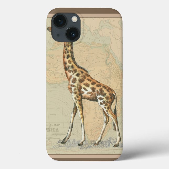 Afrikakarta och en giraff (Baksida)