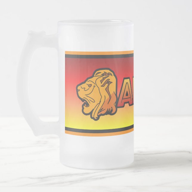 Afrikamuggen - välj stil & färga frostat ölglas (Vänster)