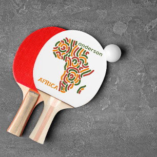 Afrikan Flagga Karta i den moderna namnpanelen Pingisracket