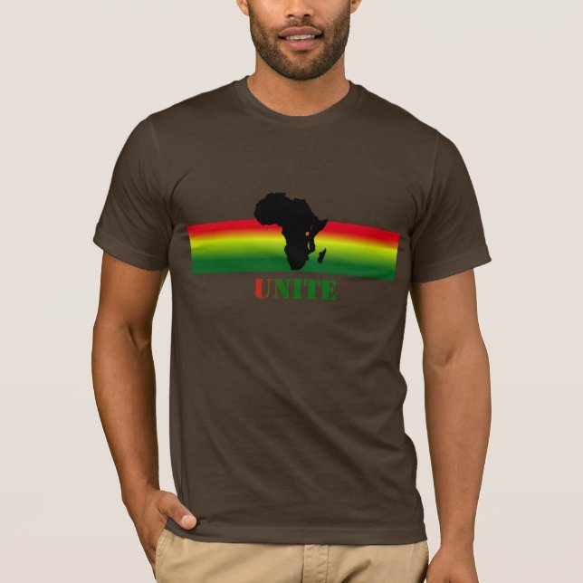 AFRIKAN förenar den beställnings- t-skjortan T-shirt (Framsida)