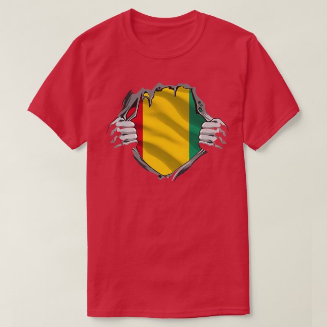 Afrikan Funny Guinea Flagga Land  T Shirt (Design framsida)