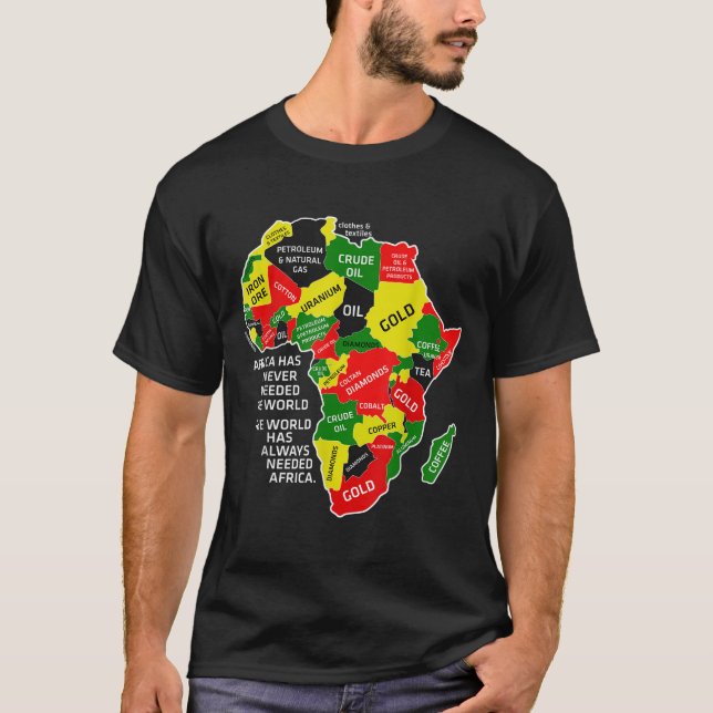 Afrikan har aldrig behövt World Afro Melanin Bla T Shirt (Framsida)