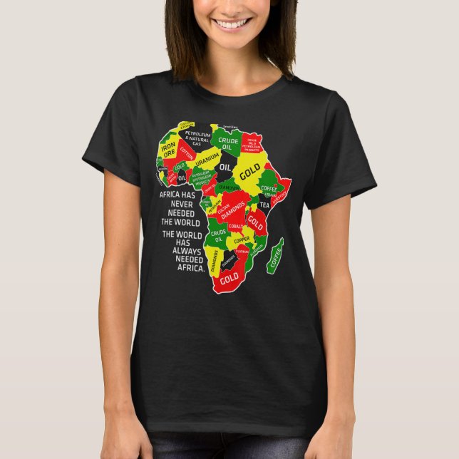 Afrikan har aldrig behövt World Afro Melanin Bla T Shirt (Framsida)