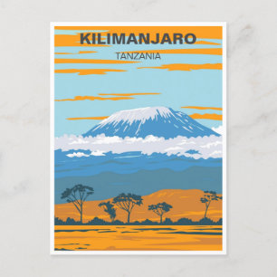 Afrikan Kilimanjaro Tanzania för återmontering av Vykort