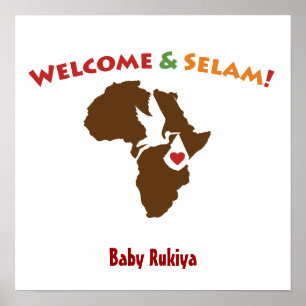 Afrikan - välkomnandehemaffisch poster