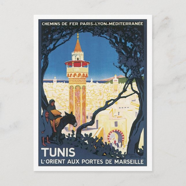 Afrikan vintage Tunis Vykort (Framsida)
