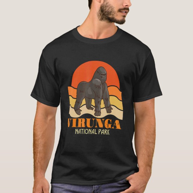 Afrikan Virunga nationalpark Congo Gorilla Safari T Shirt (Framsida)