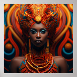 Afrikanische Königin' – Eleganz und Tradition Poster