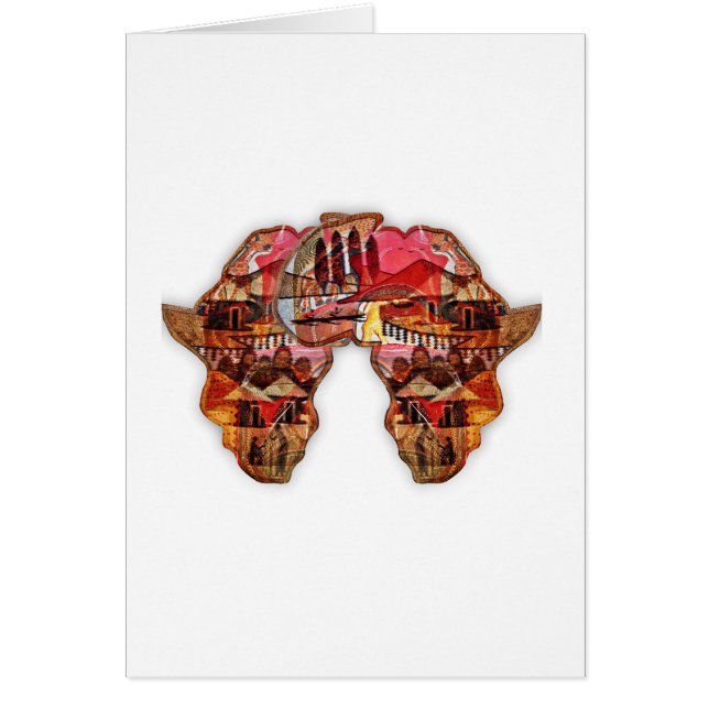 Afrikans Afrika Hälsningskort (Framsidan)